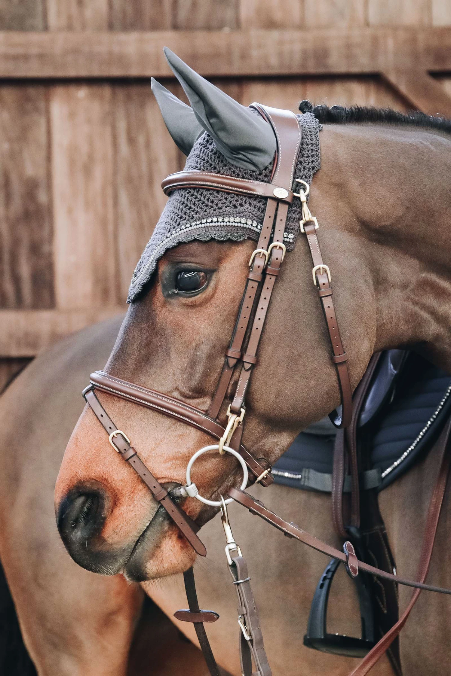 Kentucky Horsewear Stone & Pearl Fliegenmütze Lang 6 Kentucky Horsewear Stone & Pearl Fliegenmütze Lang – Bild 6