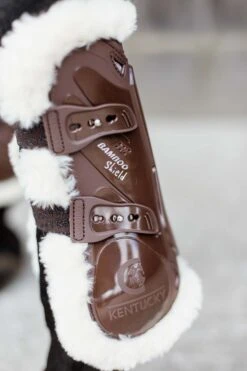 Kentucky Horsewear Bamboo Elastik Gamaschen Mit Veganem Lammfell -Pferdebedarf Angebote 342510 BR 6