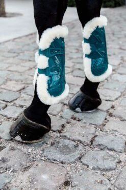 Kentucky Horsewear Bamboo Elastik Gamaschen Mit Veganem Lammfell -Pferdebedarf Angebote 342510 EGR 1